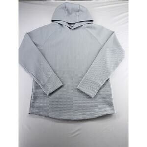 Puma Men’s Light Gray Textured Honeycomb Quilt Hoodie - Size Small